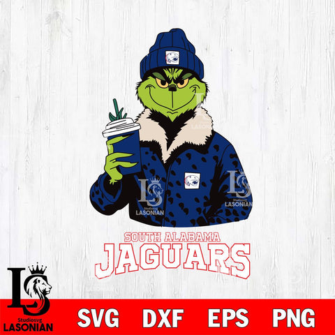 South Alabama Jaguars Grinch Leopard Svg Eps Dxf Png File, Digital Download, Instant Download