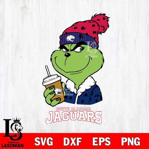 South Alabama Jaguars Grinch hat Svg Eps Dxf Png File, Digital Download, Instant Download