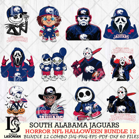 South Alabama Jaguars Halloween Bundle 12 SVG Svg Eps Dxf Png File, NCAA bundle svg, Digital Download, Instant Download