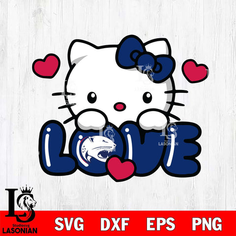 South Alabama Jaguars Hello Kitty Love Svg Eps Dxf Png File, Digital Download, Instant Download