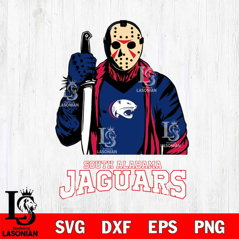 South Alabama Jaguars Jason Voorhees 6 Svg Eps Dxf Png File, Digital Download