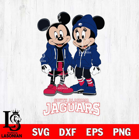 South Alabama Jaguars Mickey Minnie Mouse Rugby Svg Eps Dxf Png File, NCAA svg , File Cut , Digital Download , Instant Download, Cut Svg Files