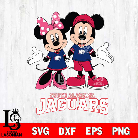 South Alabama Jaguars Mickey Minnie Mouse Sport Svg Eps Dxf Png File, NCAA svg , File Cut , Digital Download , Instant Download, Cut Svg Files