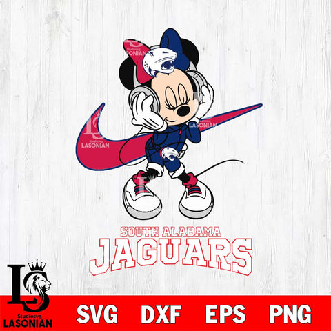 South Alabama Jaguars Minnie Mouse Dancing NIKE, Svg Eps Dxf Png File, Digital Download