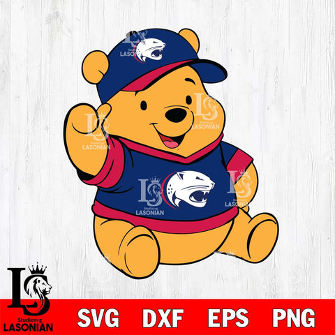 South Alabama Jaguars Pooh Bear Svg Eps Dxf Png File, NCAA svg, Digital Download, Instant Download