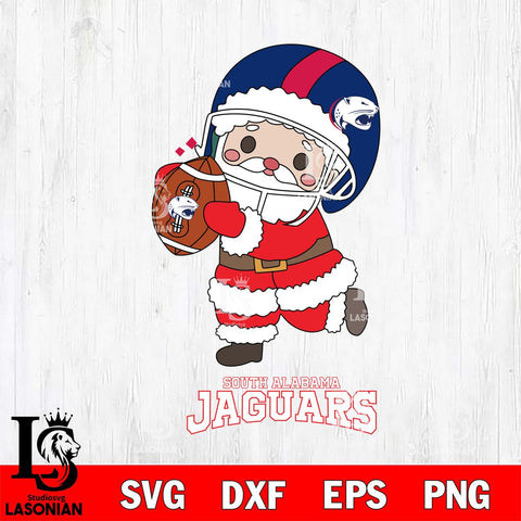 South Alabama Jaguars Santa Claus Cute Svg dxf eps png pdf file,NCAA svg,Digital Download,Cricut file