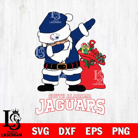 South Alabama Jaguars Santa Dabbing Christmas Svg dxf eps png pdf file,NCAA svg,Digital Download,Cricut file