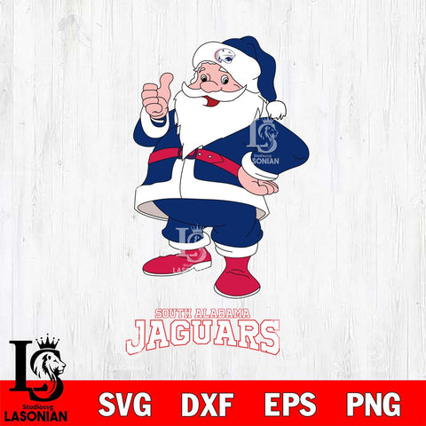 South Alabama Jaguars Santa claus Svg dxf eps png pdf file,NCAA svg,Digital Download,Cricut file