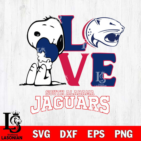 South Alabama Jaguars Snoopy Sport 10 Svg Eps Dxf Png File, Digital Download