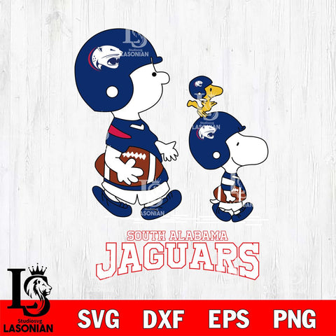 South Alabama Jaguars Snoopy Sport Svg Eps Dxf Png File, Digital Download