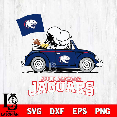 South Alabama Jaguars Snoopy Sport 5 Svg Eps Dxf Png File, Digital Download