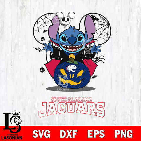 South Alabama Jaguars Stitch Horror Halloween Svg Eps Dxf Png File, Digital Download, Instant Download