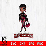 South Carolina Gamecocks Beautiful Black Fan Girl, Svg Eps Dxf Png File, Digital Download