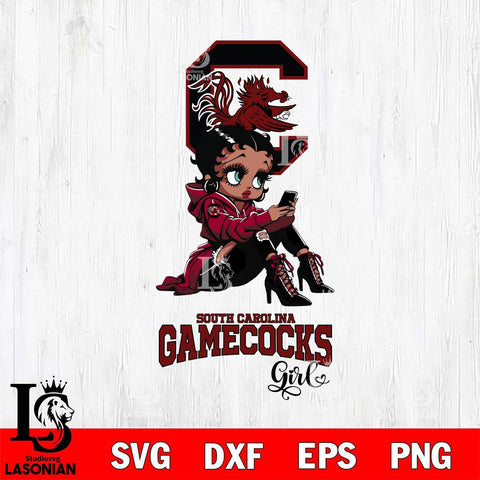 South Carolina Gamecocks Beauty Black Fan Girl Football, Svg Eps Dxf Png File, Digital Download