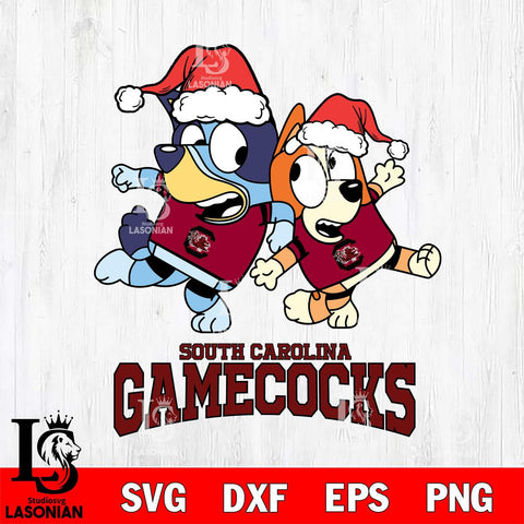 South Carolina Gamecocks Bluey Christmas Holiday Svg Eps Dxf Png File, Digital Download