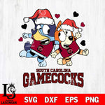 South Carolina Gamecocks Bluey Christmas NFL Svg Eps Dxf Png File, Digital Download