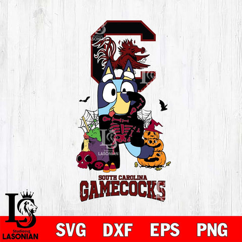 South Carolina Gamecocks Bluey Halloween NCAA 2 Svg Eps Dxf Png File, Digital Download, Instant Download