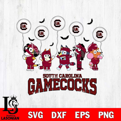 South Carolina Gamecocks Bluey Halloween Spooky Svg Eps Dxf Png File, Digital Download, Instant Download