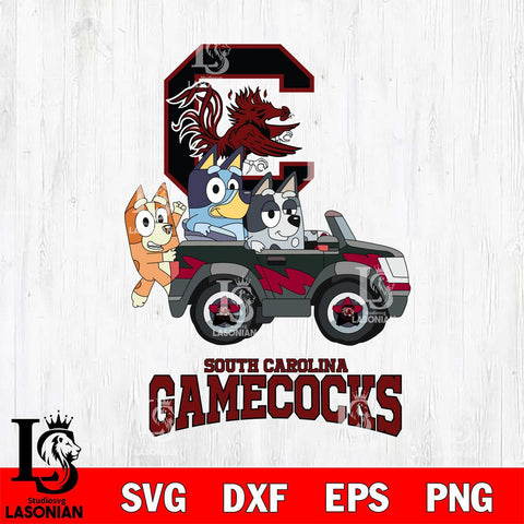 South Carolina Gamecocks Bluey friends car Svg Eps Dxf Png File, NCAA svg, Digital Download, Instant Download