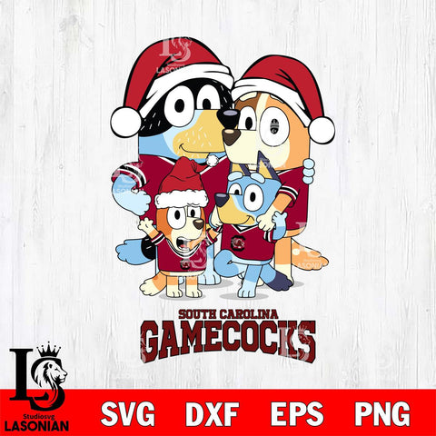 South Carolina Gamecocks Christmas Bluey Family Sport Cut Files,Bluey Cricut,Christmas Svg , Bluey svg , Digital Download, dxf eps png pdf file