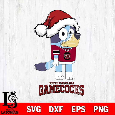 South Carolina Gamecocks Christmas Bluey Hat Cut Files,Bluey Cricut,Christmas Svg , Bluey svg , Digital Download, dxf eps png pdf file