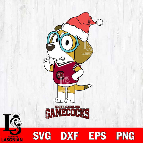 South Carolina Gamecocks Christmas Bluey Honey Sport Cut Files,Bluey Cricut,Christmas Svg , Bluey svg , Digital Download, dxf eps png pdf file