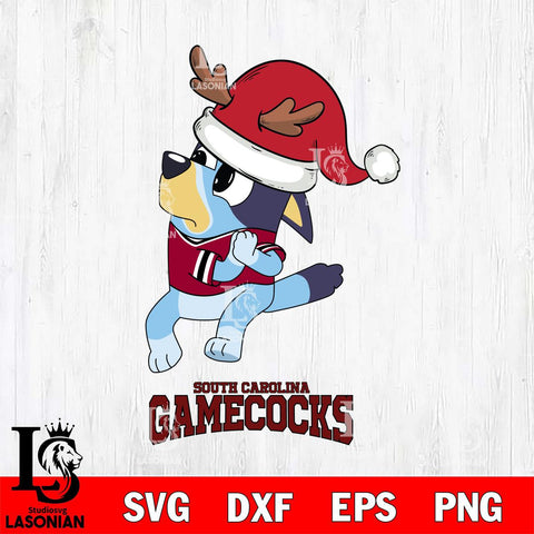 South Carolina Gamecocks Christmas Bluey Santa Claus Cut Files,Bluey Cricut,Christmas Svg , Bluey svg , Digital Download, dxf eps png pdf file