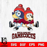 South Carolina Gamecocks Christmas Bluey & Bingo Sit Cut Files,Bluey Cricut,Christmas Svg , Bluey svg , Digital Download, dxf eps png pdf file