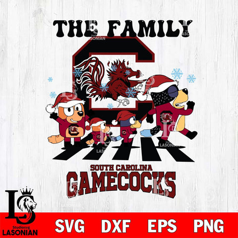 South Carolina Gamecocks Family Bluey Christmas Svg Eps Dxf Png File, Digital Download