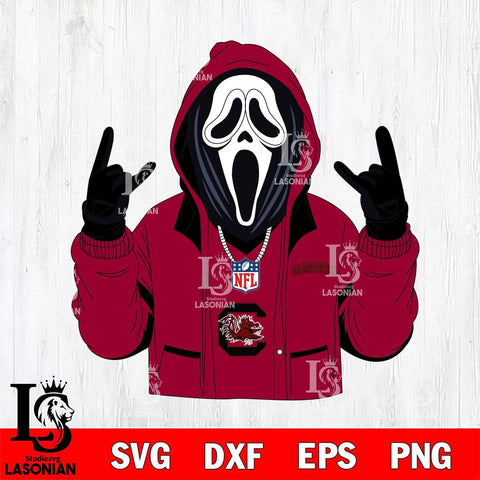 South Carolina Gamecocks Ghostface Scream Football Halloween Svg Eps Dxf Png File, NCAA svg, Digital Download, Instant Download