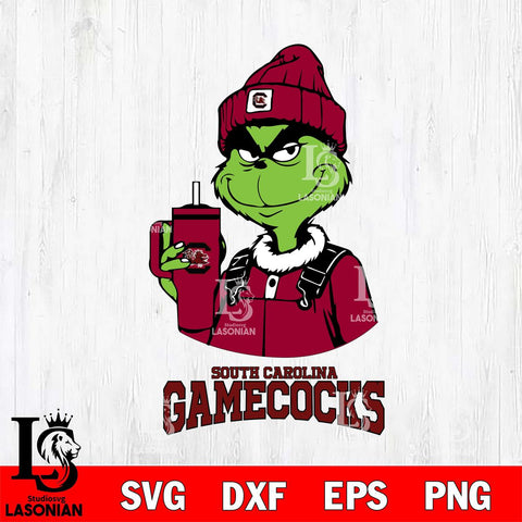 South Carolina Gamecocks Grinch Football Christmas Cut Files Cricut, Svg Dxf Eps Png file, Digital download , Silhouette