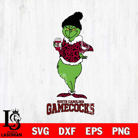 South Carolina Gamecocks Grinch Leopard Coffee Svg Eps Dxf Png File, Digital Download, Instant Download