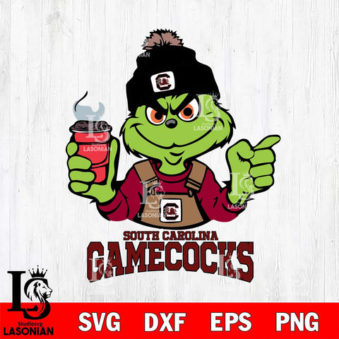 South Carolina Gamecocks Grinch with coffee Svg Eps Dxf Png File, Digital Download, Instant Download