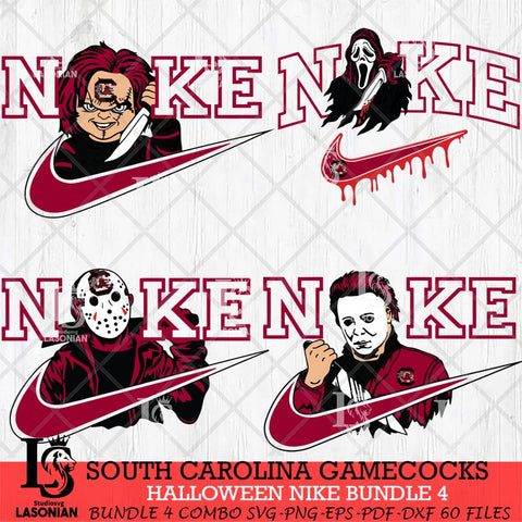 South Carolina Gamecocks Halloween Nike NCAA Bundle 4 Svg Eps Dxf Png File, Digital Download, Instant Download