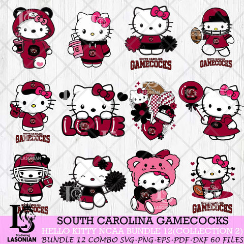 South Carolina Gamecocks Hello Kitty Bundle 12 SVG Svg Eps Dxf Png File, Digital Download, Instant Download