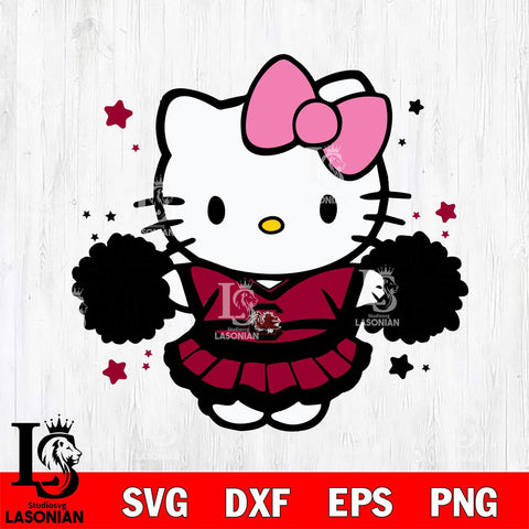 South Carolina Gamecocks Hello Kitty Cheerleader 10 Svg Eps Dxf Png File, Digital Download, Instant Download