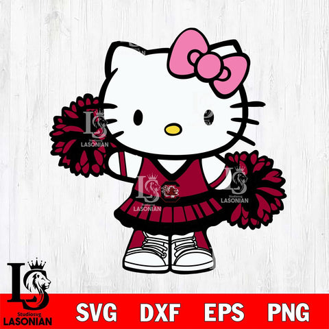 South Carolina Gamecocks Hello Kitty Cheerleader 11 Svg Eps Dxf Png File, Digital Download, Instant Download