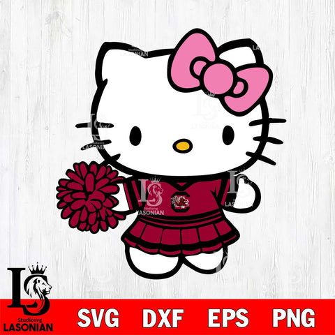 South Carolina Gamecocks Hello Kitty Cheerleader 8 Svg Eps Dxf Png File, Digital Download, Instant Download