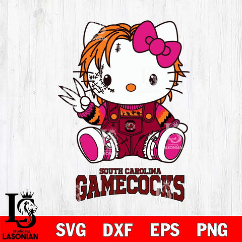 South Carolina Gamecocks Hello Kitty Horror Svg Eps Dxf Png File, Digital Download