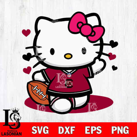 South Carolina Gamecocks Hello Kitty sport 10 Svg Eps Dxf Png File, NCAA svg, Digital Download, Instant Download