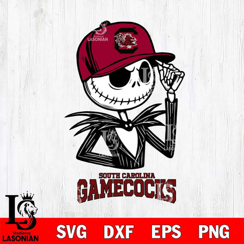 South Carolina Gamecocks Jack Skellington 3 Halloween Svg Eps Dxf Png File, NCAA svg, Digital Download, Instant Download