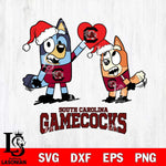 South Carolina Gamecocks Love Bluey Christmas Svg Eps Dxf Png File, Digital Download