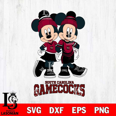 South Carolina Gamecocks Mickey And Minnie Mouse Football Svg Eps Dxf Png File, NCAA svg , File Cut , Digital Download , Instant Download, Cut Svg Files