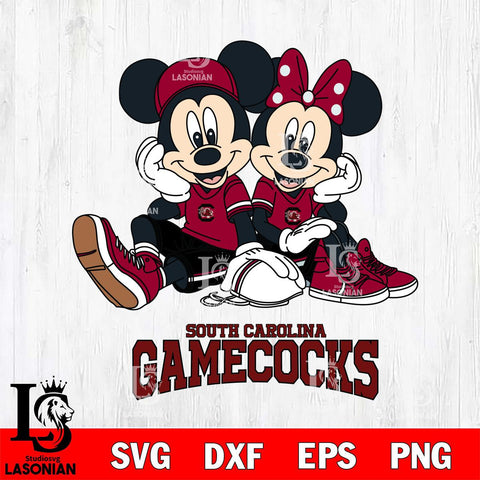 South Carolina Gamecocks Mickey Minnie Mouse Football Sit Svg Eps Dxf Png File, NCAA svg , File Cut , Digital Download , Instant Download, Cut Svg Files