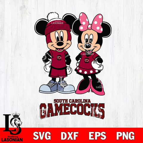 South Carolina Gamecocks Mickey Minnie Mouse Pink Svg Eps Dxf Png File, NCAA svg , File Cut , Digital Download , Instant Download, Cut Svg Files