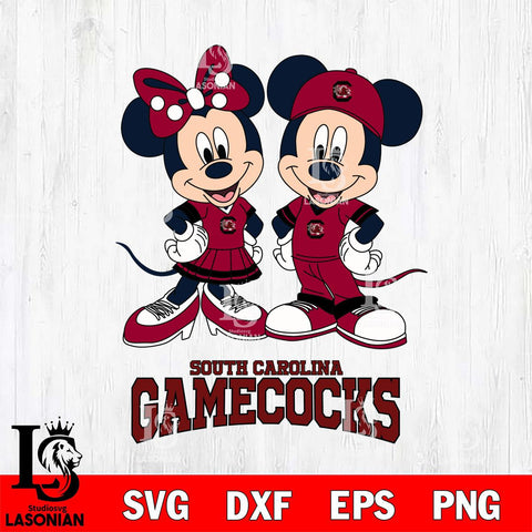 South Carolina Gamecocks Mickey Minnie Mouse rugby ball Svg Eps Dxf Png File, NCAA svg , File Cut , Digital Download , Instant Download, Cut Svg Files