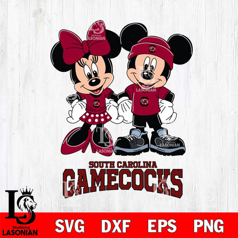 South Carolina Gamecocks Mickey Minnie Rugby ball Svg Eps Dxf Png File, NCAA svg , File Cut , Digital Download , Instant Download, Cut Svg Files