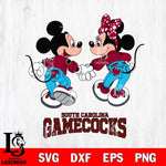 South Carolina Gamecocks Mickey Minnie Valentine Rugby Svg Eps Dxf Png File, Digital Download ,Instant Download, Cricut File