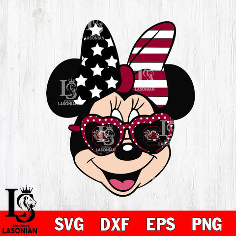 South Carolina Gamecocks Minnie Mouse Love Svg Eps Dxf Png File, NCAA svg, Digital Download, Instant Download