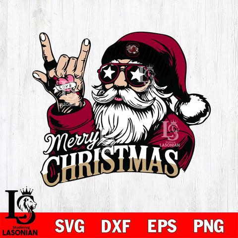 South Carolina Gamecocks Rock Santa Claus Football Svg dxf eps png pdf file,NCAA svg,Digital Download,Cricut file